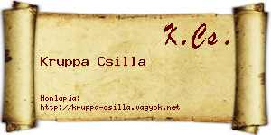 Kruppa Csilla névjegykártya